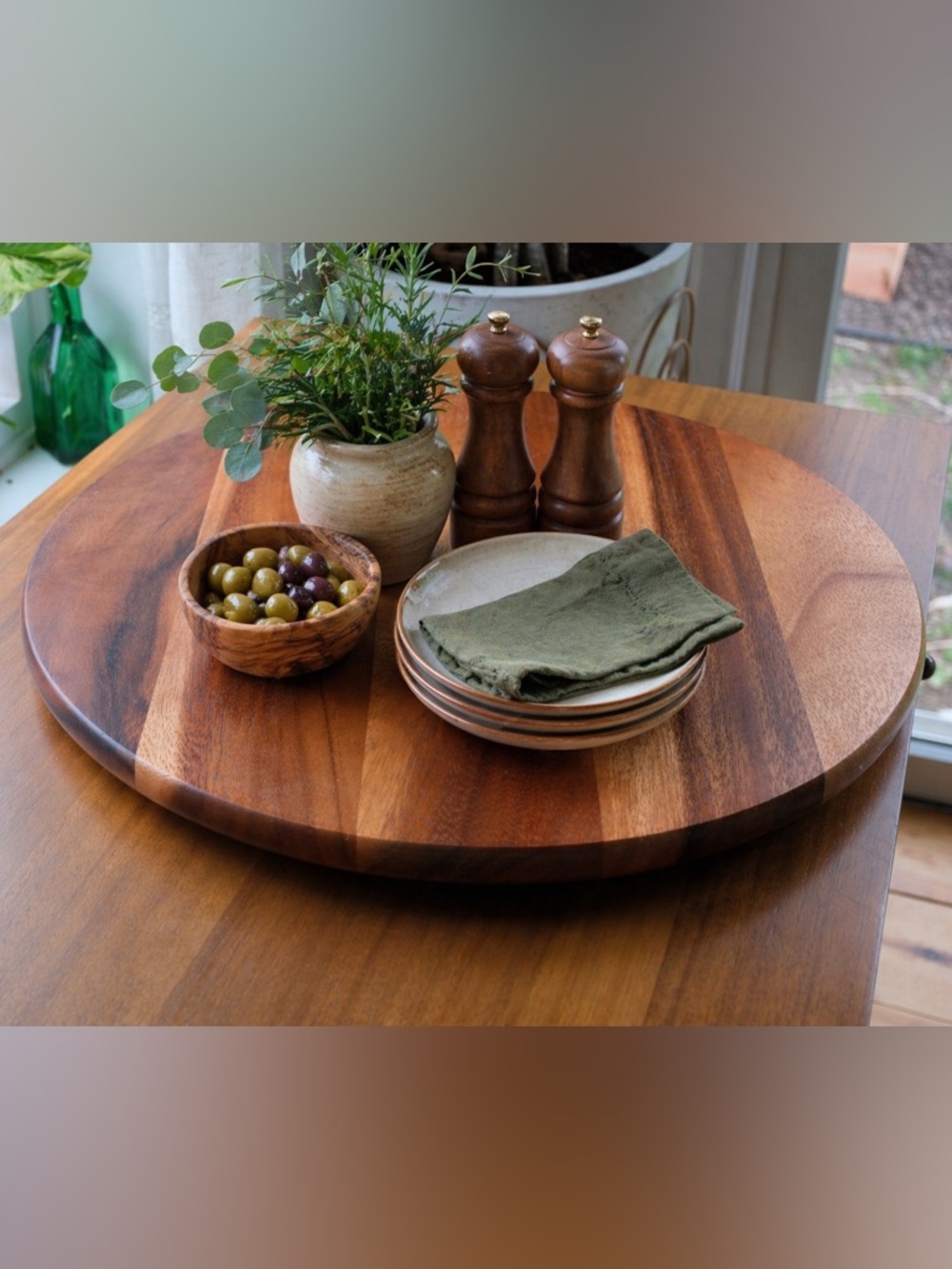 18” Acacia Wood Lazy Susan - Lipper International